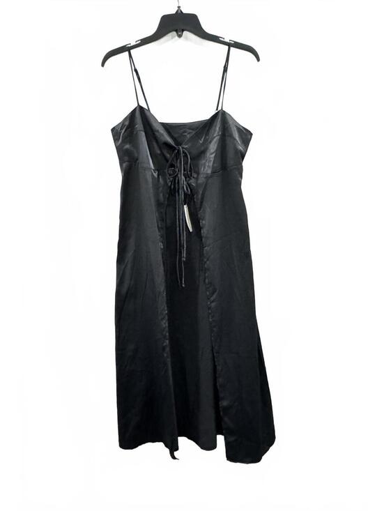Anthropologie Dresses & Skirts - NWT Anthropologie Black Satin Tie Front Midi Slip Dress Duster Small